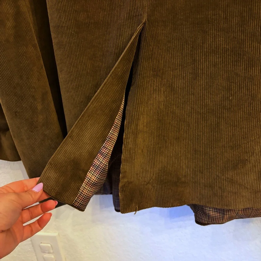 Saddlebred Mens Brown Corduroy Blazer 56R Sports Coat Jacket Cotton Academia